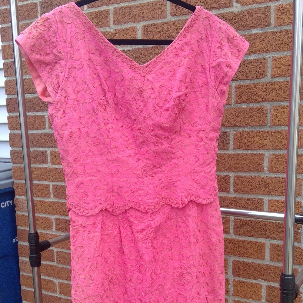 Vintage Pink Lace Dress